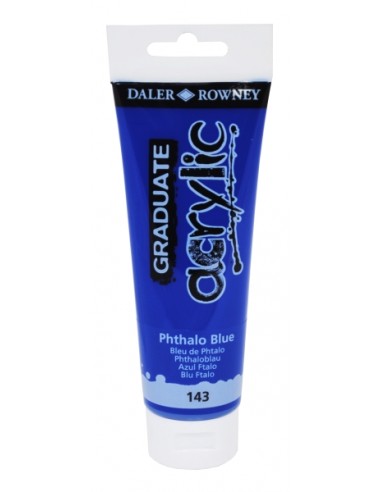Daler Rowney Graduate Pintura Acrilica - Tubo de Plastico - 120ml - Color Azul Ftalo