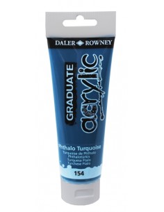 Daler Rowney Graduate Pintura Acrilica - Tubo de Plastico - 120ml - Color Turquesa Ftalo
