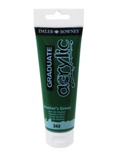 Daler Rowney Graduate Pintura Acrilica - Tubo de Plastico - 120ml - Color Verde Hooker