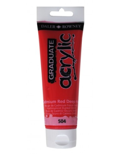 Daler Rowney Graduate Pintura Acrilica - Tubo de Plastico - 120ml - Color Rojo de Cadmio Profundo