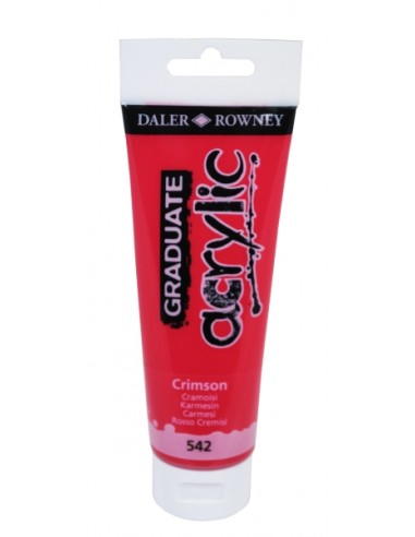 Daler Rowney Graduate Pintura Acrilica - Tubo de Plastico - 120ml - Color Carmesi