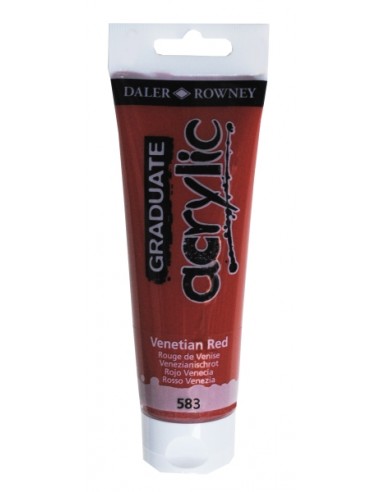 Daler Rowney Graduate Pintura Acrilica - Tubo de Plastico - 120ml - Color Rojo Veneciano