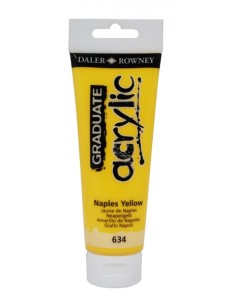 Daler Rowney Graduate Pintura Acrilica - Tubo de Plastico - 120ml - Color Amarillo de Napoles