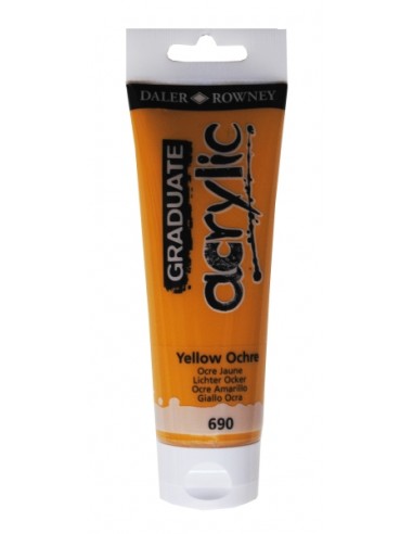 Daler Rowney Graduate Pintura Acrilica - Tubo de Plastico - 120ml - Color Ocre Amarillo