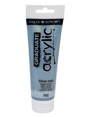 Daler Rowney Graduate Pintura Acrilica - Tubo de Plastico - 120ml - Color Imitacion Plata