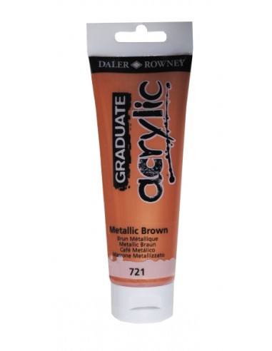 Daler Rowney Graduate Pintura Acrilica - Tubo de Plastico - 120ml - Color Marron Metalico