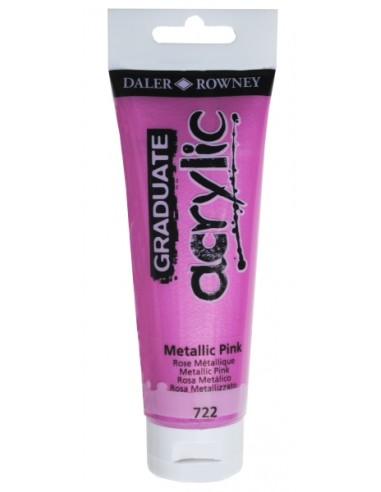 Daler Rowney Graduate Pintura Acrilica - Tubo de Plastico - 120ml - Color Rosa Metalico