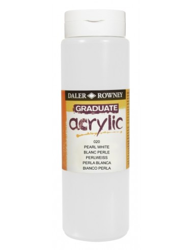 Daler Rowney Graduate Pintura Acrilica - Botella de Plastico - 500ml - Color Blanco Perla