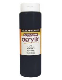 Daler Rowney Graduate Pintura Acrilica - Botella de Plastico - 500ml - Color Negro Perla