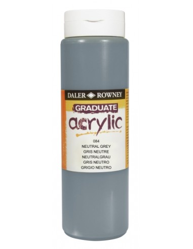 Daler Rowney Graduate Pintura Acrilica - Botella de Plastico - 500ml - Color Gris Neutro
