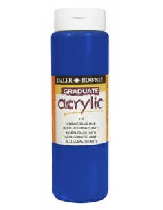 Daler Rowney Graduate Pintura Acrilica - Botella de Plastico - 500ml - Color Azul Cobalto