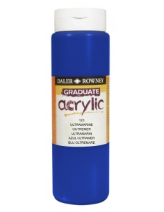 Daler Rowney Graduate Pintura Acrilica - Botella de Plastico - 500ml - Color Azul Ultramarino