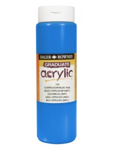 Daler Rowney Graduate Pintura Acrilica - Botella de Plastico - 500ml - Color Azul Ceruleo