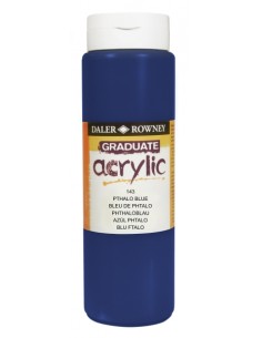 Daler Rowney Graduate Pintura Acrilica - Botella de Plastico - 500ml - Color Azul Ftalo