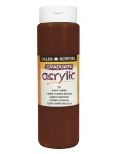 Daler Rowney Graduate Pintura Acrilica - Botella de Plastico - 500ml - Color Sombra Tostada