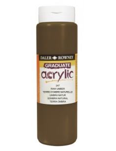 Daler Rowney Graduate Pintura Acrilica - Botella de Plastico - 500ml - Color Sombra Natural