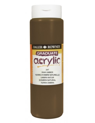 Daler Rowney Graduate Pintura Acrilica - Botella de Plastico - 500ml - Color Sombra Natural