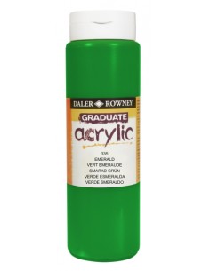 Daler Rowney Graduate Pintura Acrilica - Botella de Plastico - 500ml - Color Verde Esmeralda