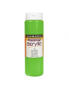 Daler Rowney Graduate Pintura Acrilica - Botella de Plastico - 500ml - Color Verde Hoja