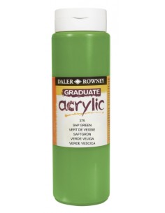 Daler Rowney Graduate Pintura Acrilica - Botella de Plastico - 500ml - Color Verde Vejiga