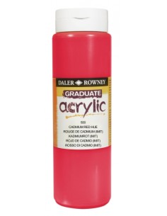 Daler Rowney Graduate Pintura Acrilica - Botella de Plastico - 500ml - Color Rojo de Cadmio