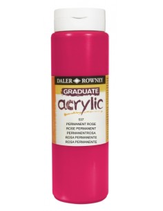 Daler Rowney Graduate Pintura Acrilica - Botella de Plastico - 500ml - Color Rosa Permanente