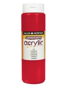 Daler Rowney Graduate Pintura Acrilica - Botella de Plastico - 500ml - Color Carmesi