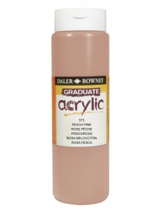 Daler Rowney Graduate Pintura Acrilica - Botella de Plastico - 500ml - Color Rosa Melocoton