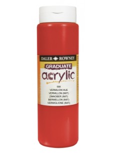 Daler Rowney Graduate Pintura Acrilica - Botella de Plastico - 500ml - Color Bermellon