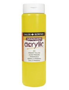 Daler Rowney Graduate Pintura Acrilica - Botella de Plastico - 500ml - Color Amarillo Primario