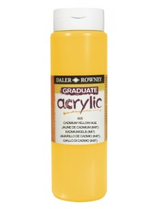 Daler Rowney Graduate Pintura Acrilica - Botella de Plastico - 500ml - Color Amarillo de Cadmio