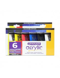Daler Rowney Graduate Pack de 6 Pinturas Acrilicas - 75ml - Colores Surtidos