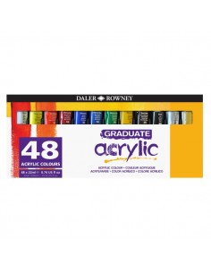 Daler Rowney Graduate Pack de 48 Pinturas Acrilicas - 22ml - Colores Surtidos