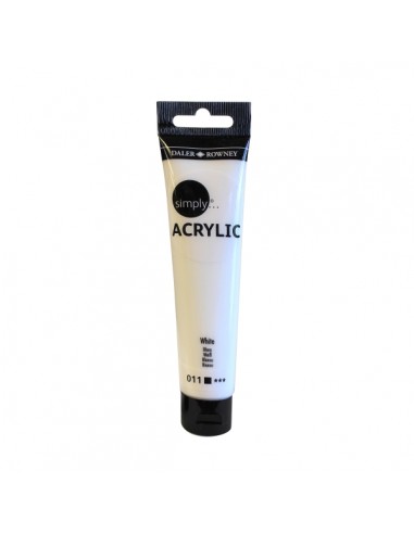 Daler Rowney Simply Pintura Acrilica - Tubo de Plastico - 75ml - Color Blanco