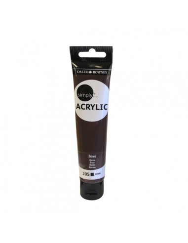 Daler Rowney Simply Pintura Acrilica - Tubo de Plastico - 75ml - Color Marron