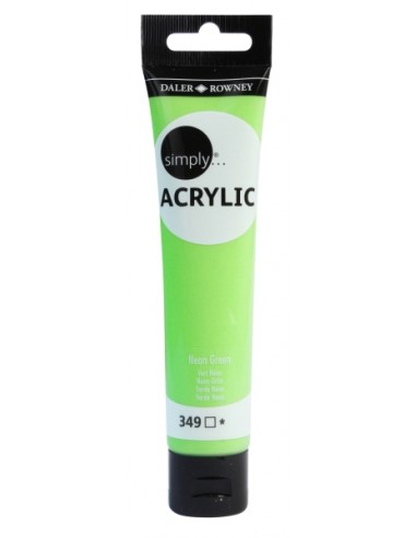 Daler Rowney Simply Pintura Acrilica - Tubo de Plastico - 75ml - Color Verde Neon
