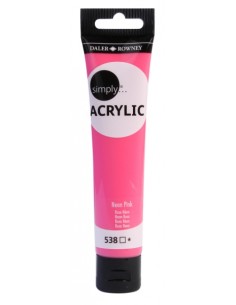 Daler Rowney Simply Pintura Acrilica - Tubo de Plastico - 75ml - Color Rosa Neon