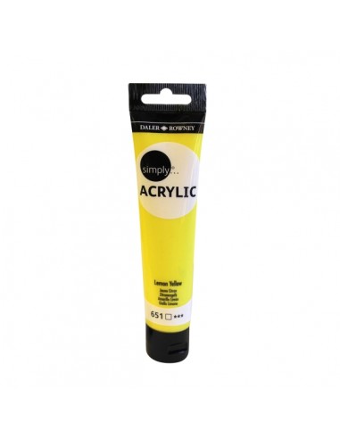 Daler Rowney Simply Pintura Acrilica - Tubo de Plastico - 75ml - Color Amarillo Limon