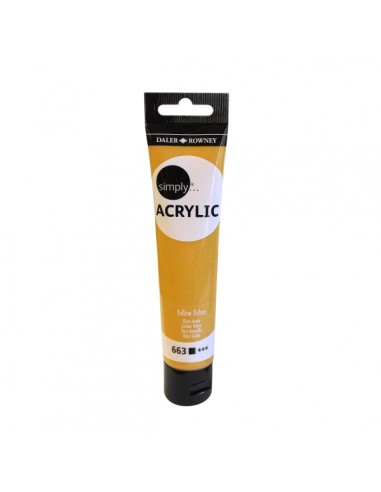 Daler Rowney Simply Pintura Acrilica - Tubo de Plastico - 75ml - Color Ocre Amarillo