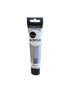 Daler Rowney Simply Pintura Acrilica - Tubo de Plastico - 75ml - Color Plata