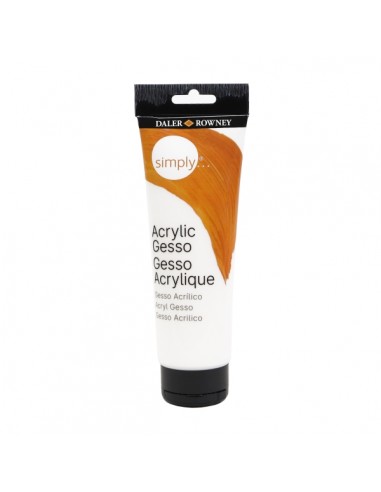 Daler Rowney Simply Gesso Imprimacion Yeso - Bote de Plastico - 250ml - Color Blanco