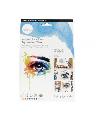 Daler Rowney Simply Activity Pack de 16 Piezas - Acuarela - Tematica Ojos - Colores Surtidos