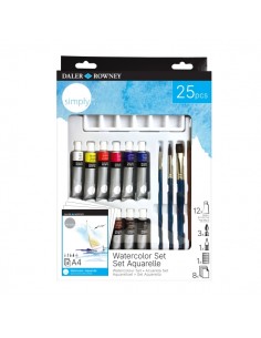 Daler Rowney Simply Pack de 16 Piezas - Acuarela - Colores Surtidos