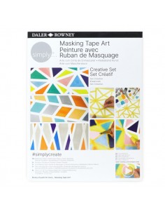 Daler Rowney Simply Creative Pack de Acuarelas Opacas - Tematica de Arte con Cinta de Enmascarar - Caja de Carton - Colores
