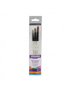 Daler Rowney Graduate Pack de 3 Pinceles Multitecnica - Pelo Sintetico - Mango Corto