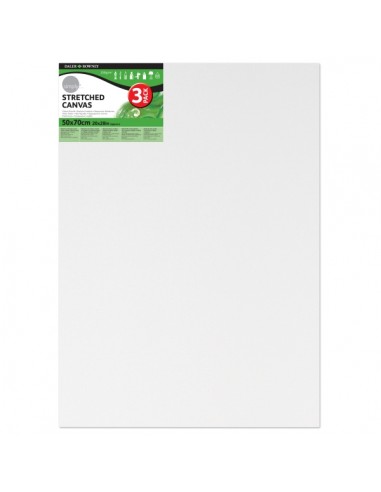Daler Rowney Simply Pack de 3 Bastidores Entelados- 50x70cm - Imprimacion Triple - Grano Medio - 100-Algodon sin Acido -