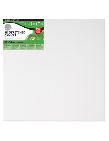 Daler Rowney Simply Bastidor Entelado 3D - 50x50cm - Imprimacion Triple - Grano Medio - 100-Algodon sin Acido - 250g - Color