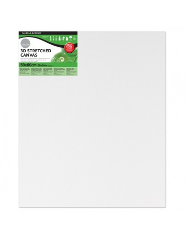 Daler Rowney Simply Bastidor Entelado 3D - 50x60cm - Imprimacion Triple - Grano Medio - 100-Algodon sin Acido - 250g - Color