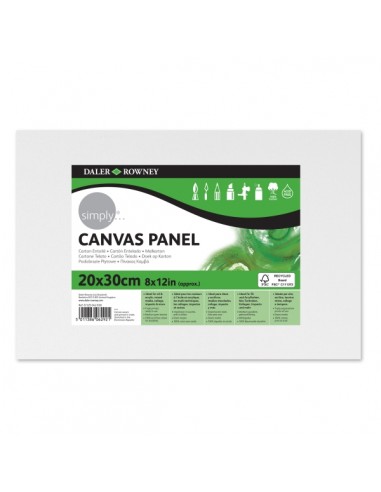 Daler Rowney Simply Carton Entelado - 250g - 20x30cm - Imprimacion Triple - Grano Medio - 100-Algodon sin Acido - 250g -