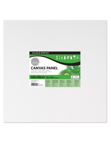 Daler Rowney Simply Carton Entelado - 250g - 40x40cm - Imprimacion Triple - Grano Medio - 100-Algodon sin Acido - 250g -